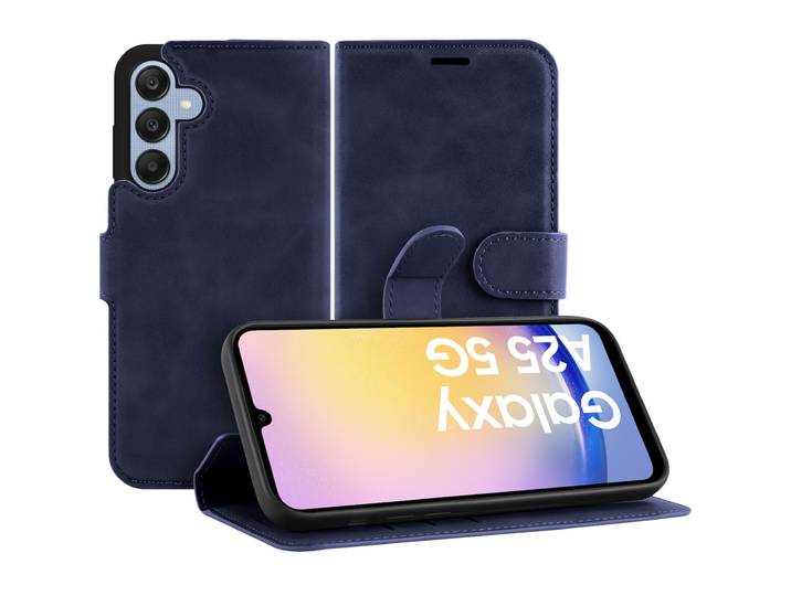 Just in Case Premium Wallet Case voor Samsung A25 Telefoonhoesje Blauw