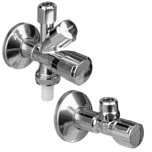 SCHELL Eckventil Armaturenanschluss-Set Comfort, aus Messing, 1/2 Zoll x 3/8 & 3/4 Zoll, selbstdichtend, mit Geräteanschluss