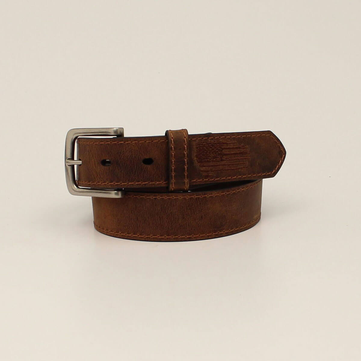 Kid's Flag shield belt in Brown Leather, Size: 24 by Ariat