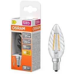 LEDVANCE LED-Kerze gedreht E14/1,8 Watt/Energie D Glas