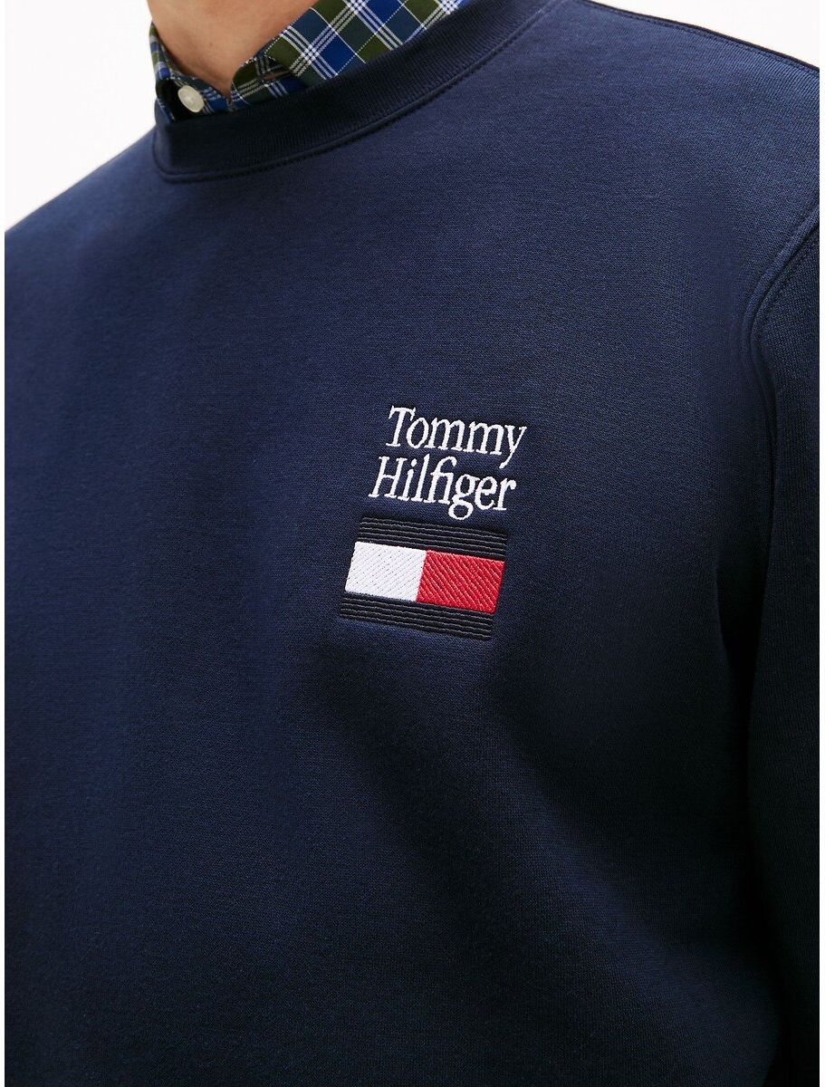 TOMMY HILFIGER Sweat col rond logo drapeau