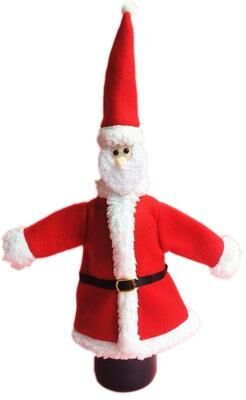 Inspired Deals Christmas Santa Wine Bottle Bag Plush Flannel Christmas Wine Bottle Cover Set For Holiday Table Decoration santa Cloth
