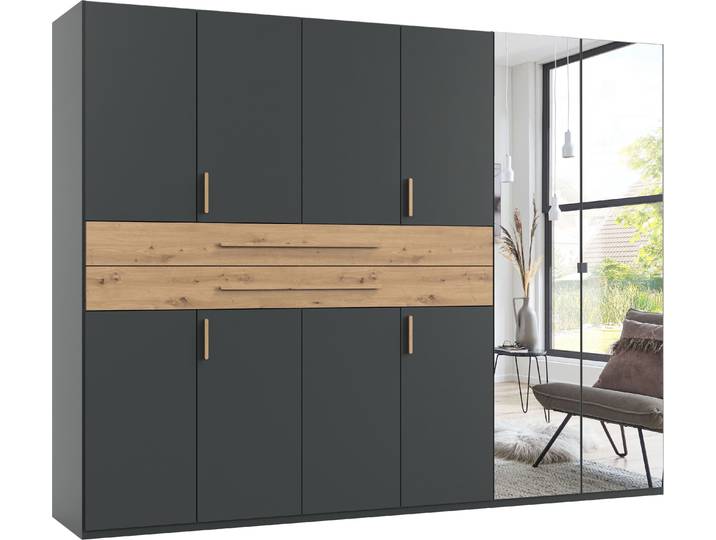 Wimex Digit Kleiderschrank wahlweise mit oder ohne Spiegel Schlafzimmer Schrank Bestseller im modernem Design, erhältlich in den Breiten 225cm oder 270cm (mit 8 oder 10 Türen)