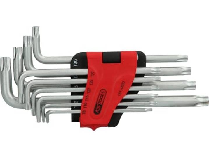 KS Tools 151.4820 Jeu de 10 clé mâles Torx - Percé longues - TB8 à TB50 Jeu de 10 clés mâles TORX® percé longues\, TB8 à TB50\, Acier trempé