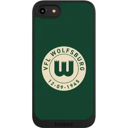 Nivocase Handyhülle für Apple iPhone 8 Hülle NIVOpure Case Schwarz Offizielles Lizenzprodukt VfL Wolfsburg (Apple iPhone 8), Smartphone Hülle, Schwarz
