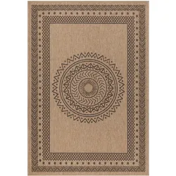 TEPPICH Outdoor KASBERG in Schwarz, im Vintage-Stil, aus Polypropylen, 240 x 340 cm