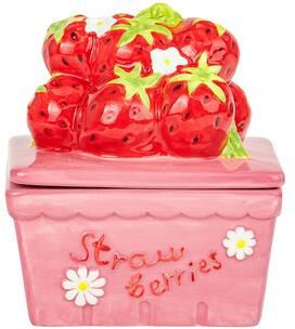 10 Strawberry Street Berry Basket Canister, Strawberries