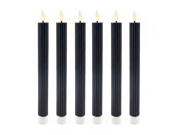 LED Stabkerzen 6er-Set Schwarz