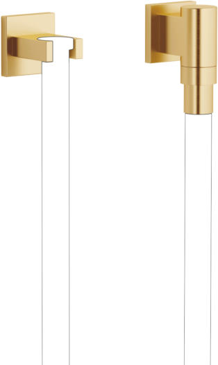Dornbracht Water Modules Wandanschlussbogen 27822979-28 mit Schlauchhalterung, mit Einzelrosette, messing gebürstet