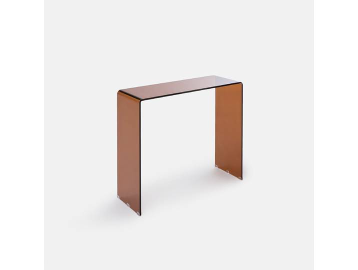 LA REDOUTE Console en verre trempé, JOAN Marron Ambre