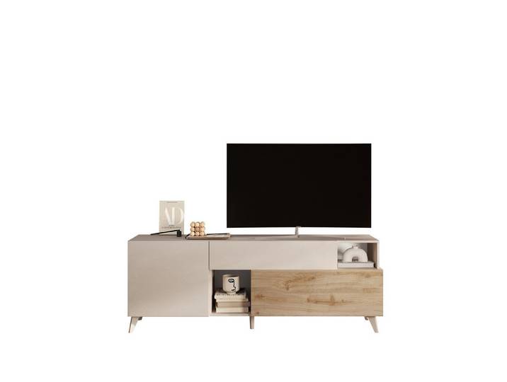 freiraum Lowboard Morena, Softclose, Cashmere / Eiche Cadiz Nachbildung - 181x67x42 (BxHxT)