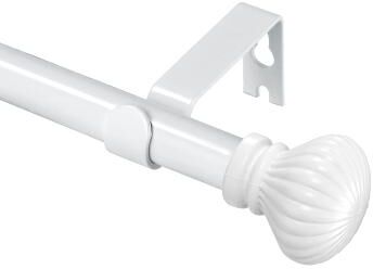 Urbanest Modern Fluted Ball Adjustable Drapery Curtain Rod with Clip Rings