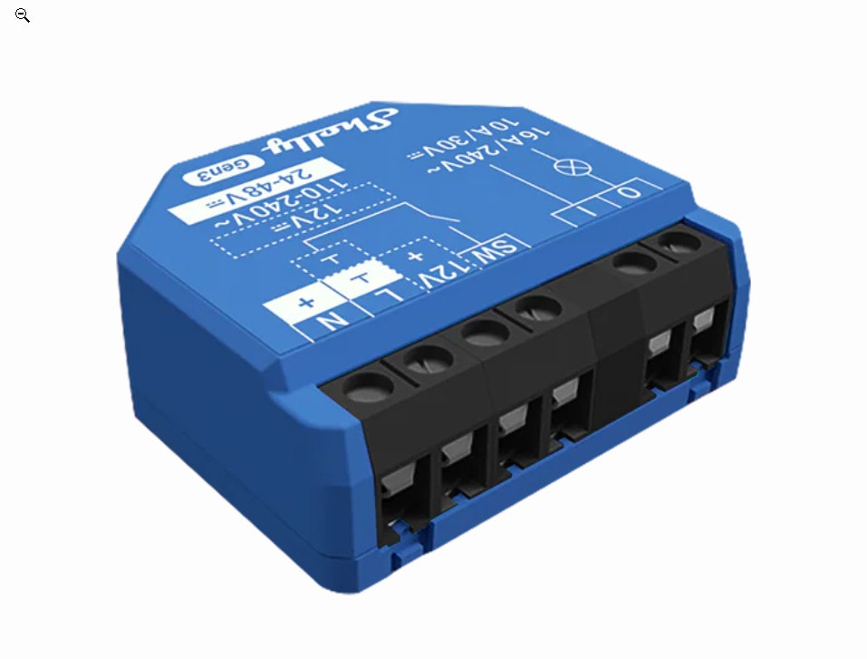 Shelly 1 Gen3 Unterputz Relais max 16A 1 Kanal WLAN BT Shelly_1_Gen3