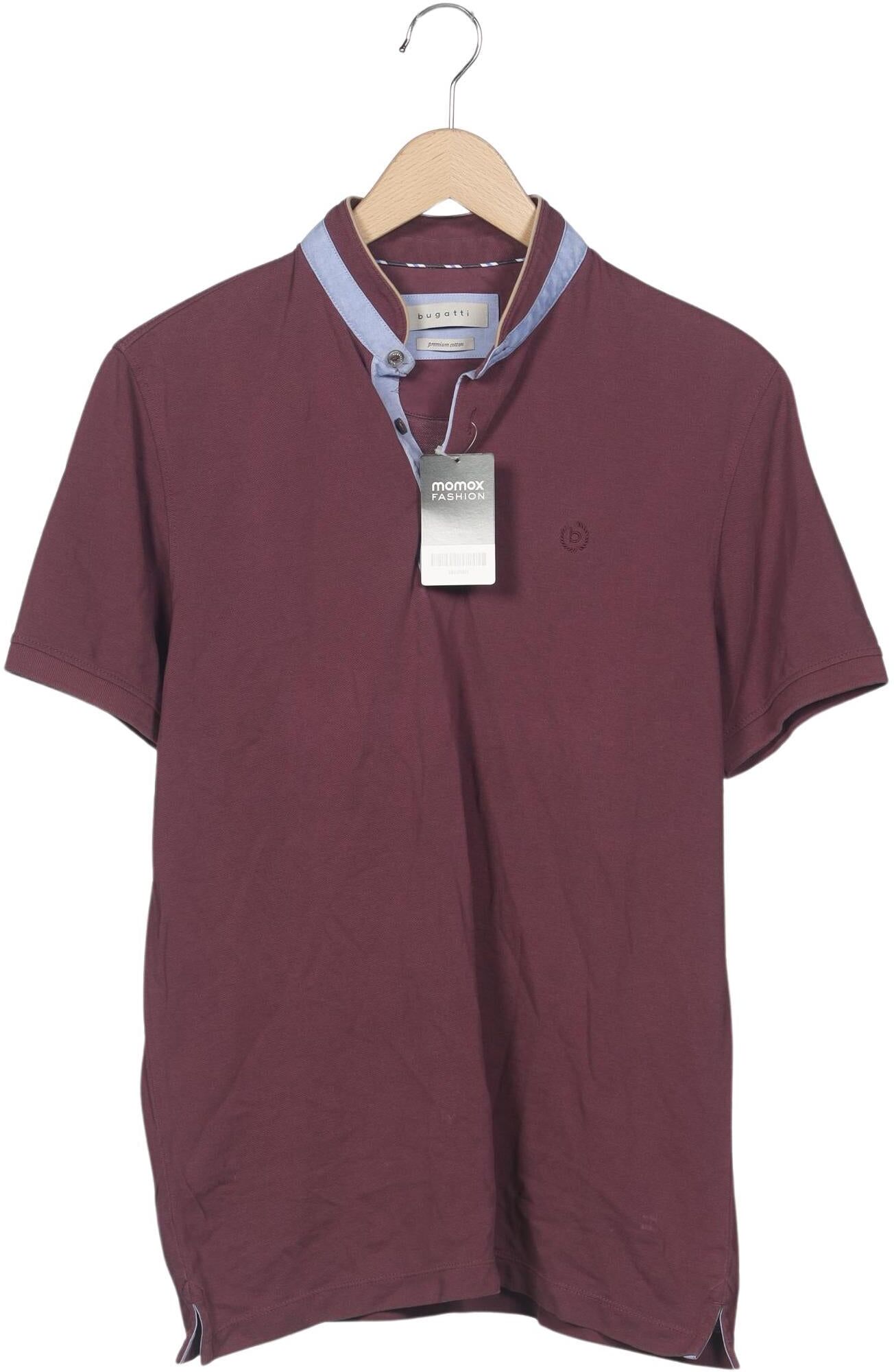 Bugatti Herren Poloshirt, Bordeaux, Gr. M, Baumwolle - Second Hand