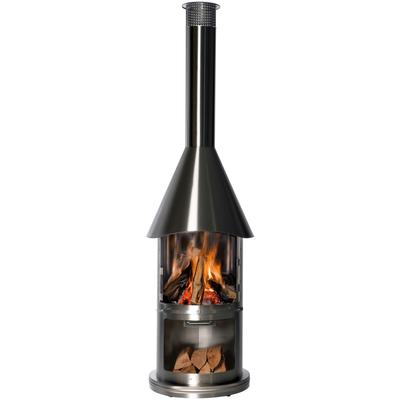 Grillkamin BUSCHBECK "Auckland", silber (edelstahl gebürstet), H:230cm Ø:65cm, Grills, Edelstahl gebürstet