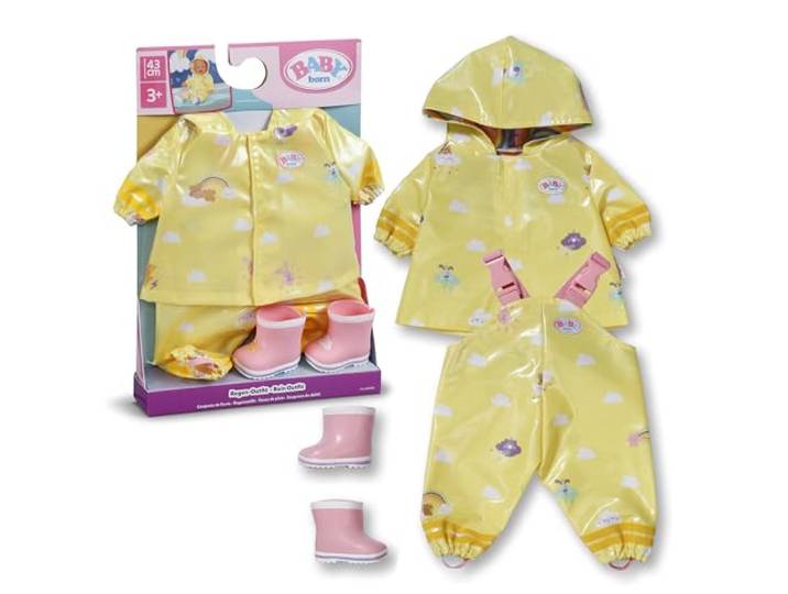 BABY born Regen-Outfit für 43 cm Puppen mit Regenmantel und Stiefeln