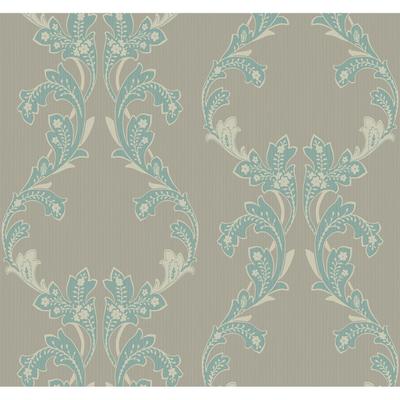 Seabrook Designs Lauryne Floral Damask Unpasted Wallpaper