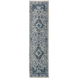 KADIMA DESIGN Teppich mit traditionellem Medallion-Muster, recycelt und pflegeleicht | 60x230cm