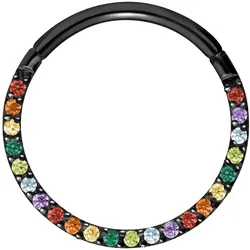 Titan Segmentring Clicker EINGEFASSTE BUNTE KRISTALLE