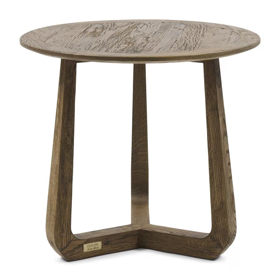 Rivièra Maison Ronde Bijzettafel Miller Eikenhout, Bruin, Diameter: 60 cm