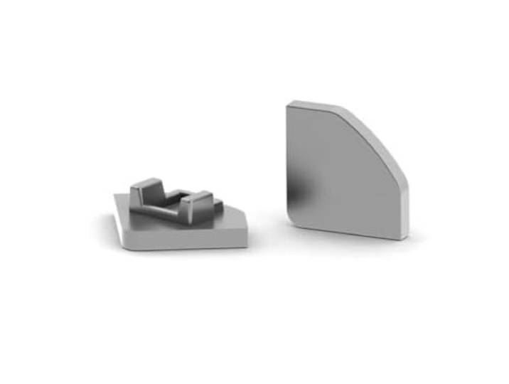 Aluminium Afsluitdop Voor Aluminiumprofiel Voor Ledstrip Alu-45 - Zonder Kabelopening - Zilver