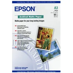 Epson Archival Matte (189 g/m2, A3, 50 Stk.), Fotopapier, Weiss