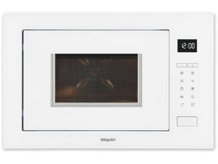 EXQUISIT Einbau-Mikrowelle EMW25-G-020 , weiß, B:59,5cm H:38,6cm T:37,5cm, Mikrowellen, 2-in-1 Gerät: Aufwärmen oder Grillen – Genuss im Handumdrehen, Einbau-Mikrowelle