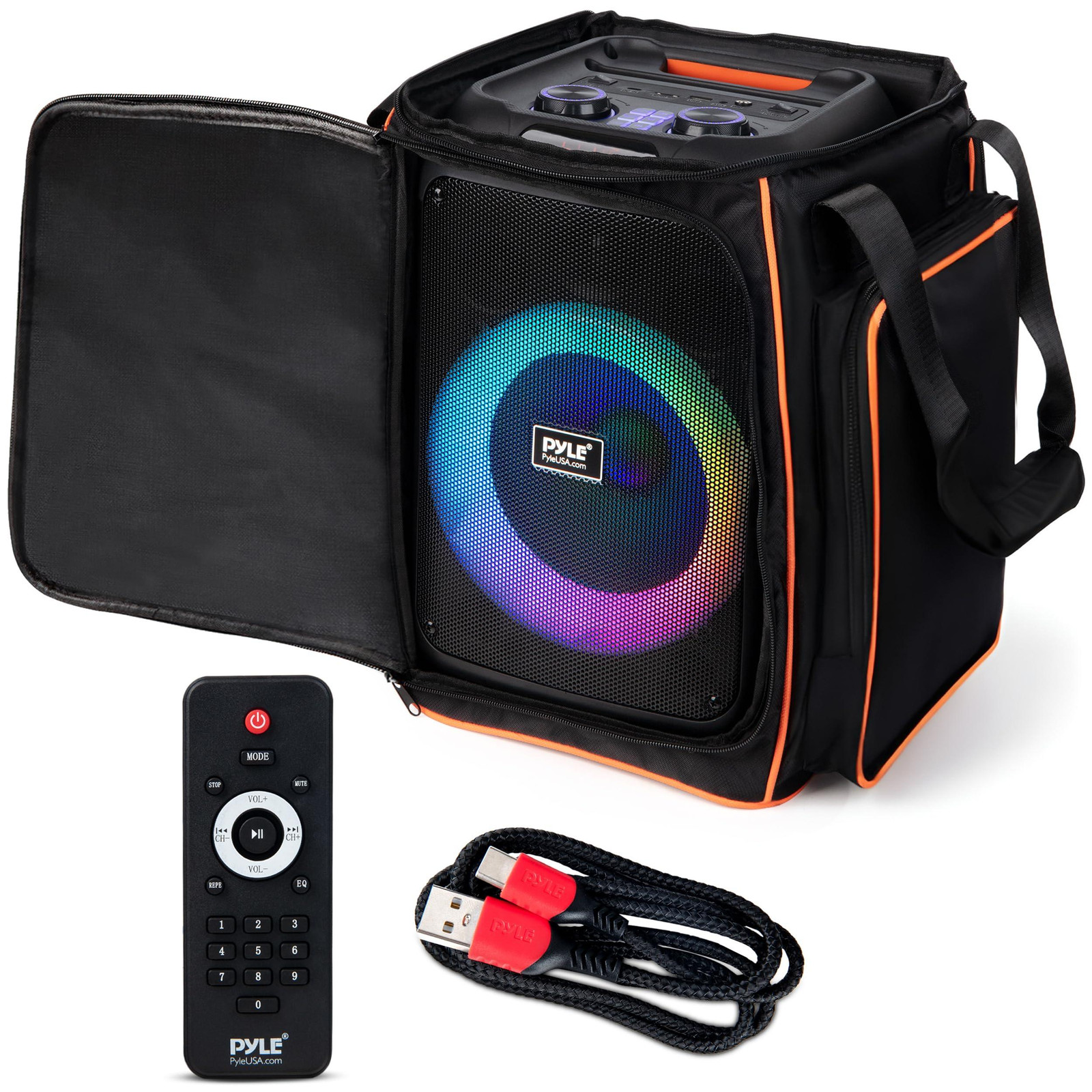 Pyle Partybox Bluetooth-luidspreker met LED-lichtshow en 100W vermogen
