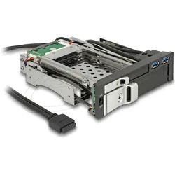 Delock 5.25-Einbaurahmen 1x3.5, 1x2.5, 2xUSB3 Ports, Hot-Swap, SSD + Festplatte Zubehör