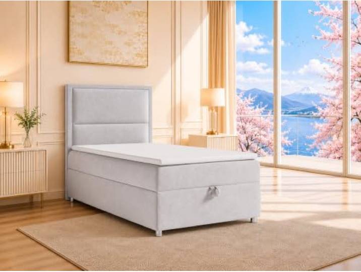 Best For Home Boxspringbett Trinity k-11 mit 7-Zonen Bonell-Federkernmatratze Boxspringbett 100x200 Boxsprintbett mit Matratze Und Stauraum Polsterbett 100x200 - Lieferung bis Bordsteinkante