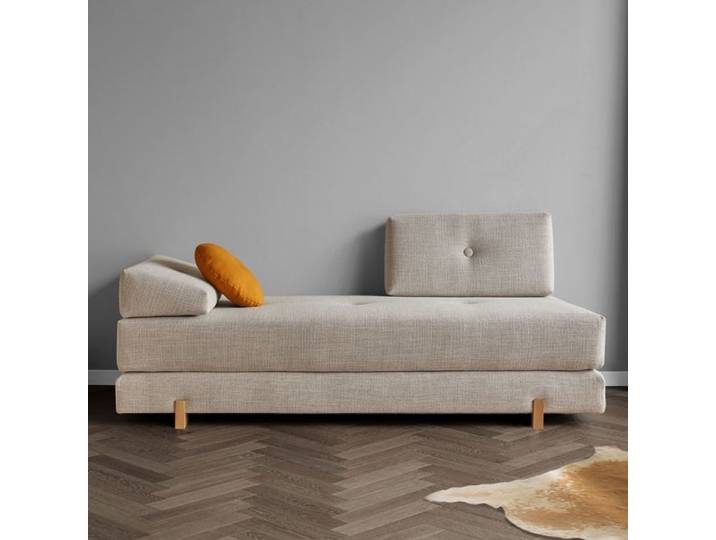 Relaxliege Yorkshire Webstoff/Cord/Chenille Kunstfaser H:44cm/B:200cm/T:80cm Sand ausziehbar skandinavisch