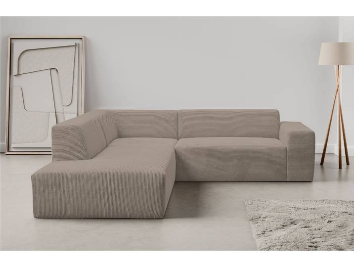 Ecksofa WERK2 Zeus-M urbanes Curvy Design, kompakt & bequem, Lounge Couch , greige, B:251cm H:70cm T:262cm, 90% Polyester, 10% Nylon, Sofas, Ecksofa