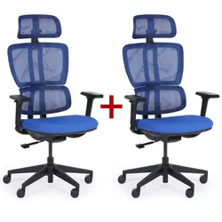 Bürostuhl KELLY 1+1 GRATIS, blau