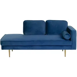 CHAISELONGUE Samtstoff marineblau rechtsseitig Miramas