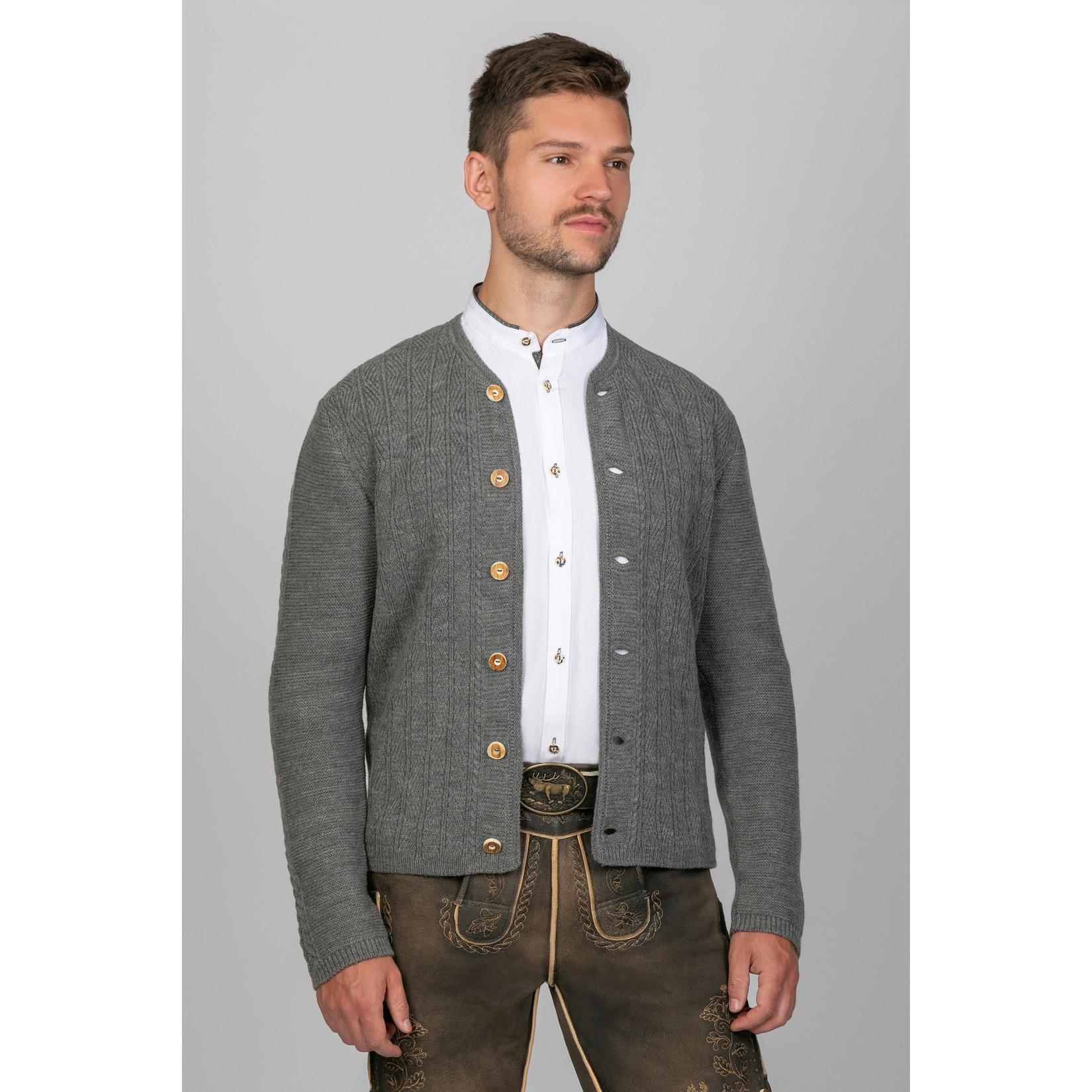 Trachten Strickjacke Leo Rauchgrau