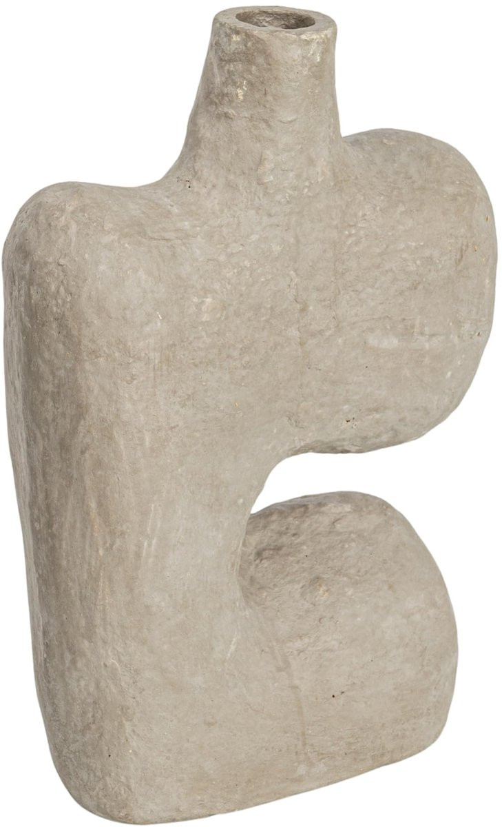 Abstracte papier-maché vaas in grijs voor een moderne interieurstijl