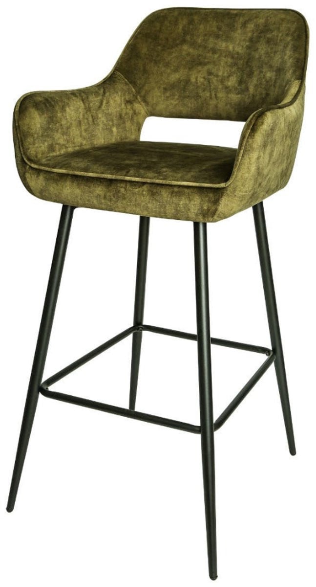 PTMD Fallon Velvet Barstoel - Groen