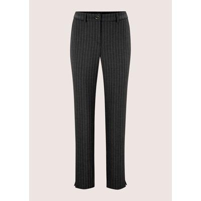 Stoffhose MADELEINE "Hose Nadelstreifen-Hose mit Bügelfalten", Damen, Gr. 40, nebelblau, beige, Hosen Stoffhose