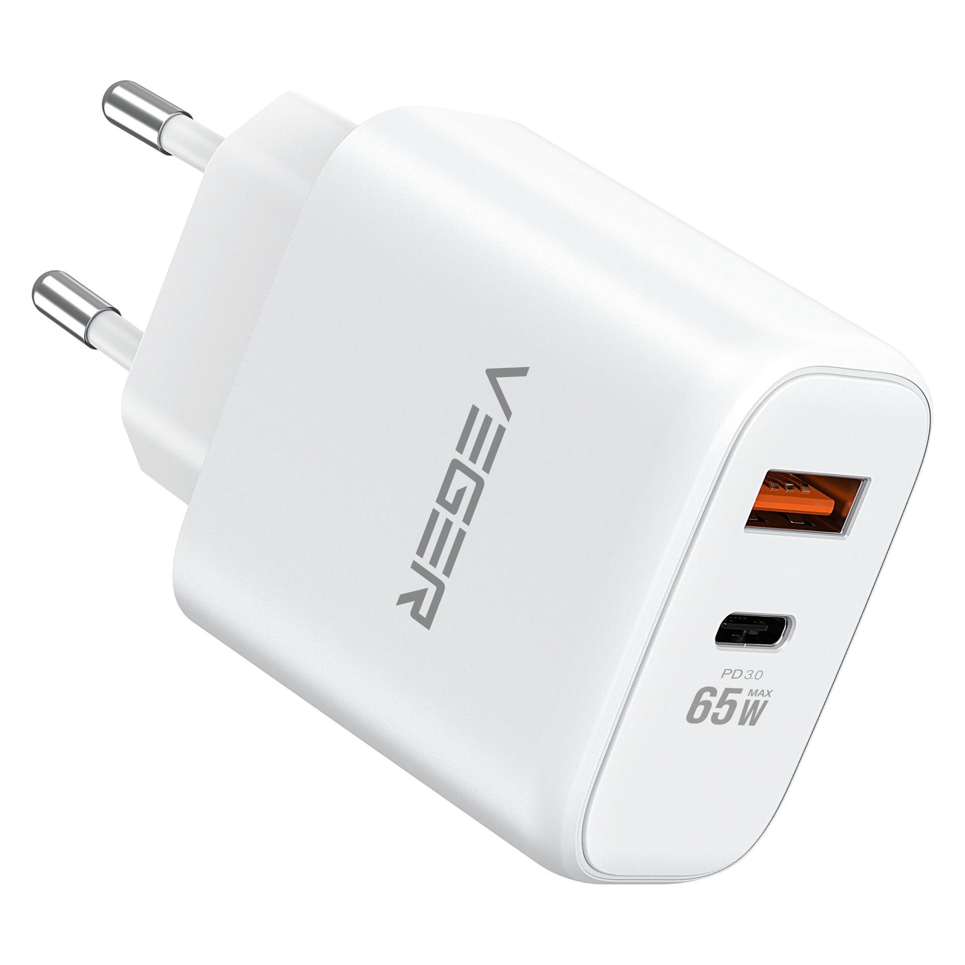 Veger - Fast Charger Ladegerät (65 W, 2 Ports) (65W1A1C)