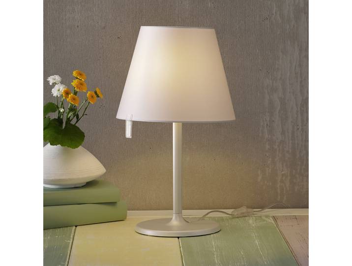 Melampo Notte T Lampe de Table Gris - Artemide - Salon / séjour - Design - Tissu / textile - Avec abat-jour