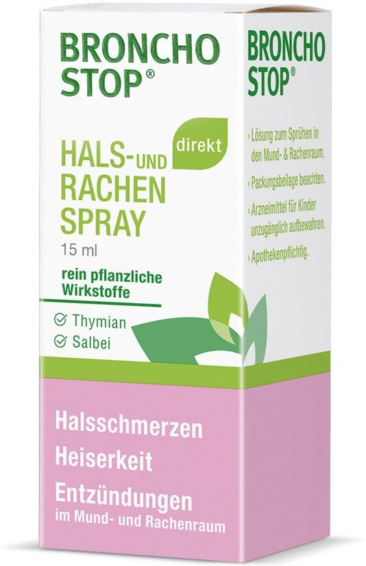 Bronchostop® Thymian Salbei Hals- und Rachenspray - Jetzt 10% sparen mit dem Code bronchostop10* Mundspray 15 ml 15 ml Mundspray