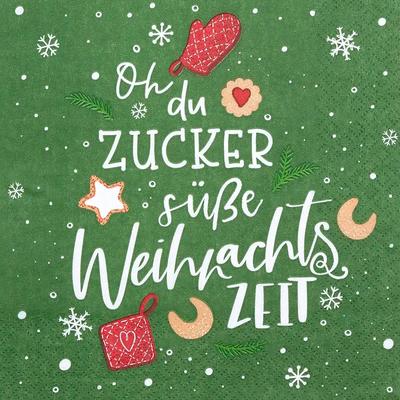 Home Fashion, Zuckersüße Zeit, Lunch-Servietten aufgefaltetes Maß 33 cm x 33 cm, im Viertelfalz, 20 Stück pro Pack