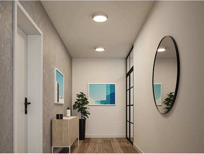 Deckenleuchte Malik Ø 28cm Weiß/Weiß Polycarbonat LED LED-Platine