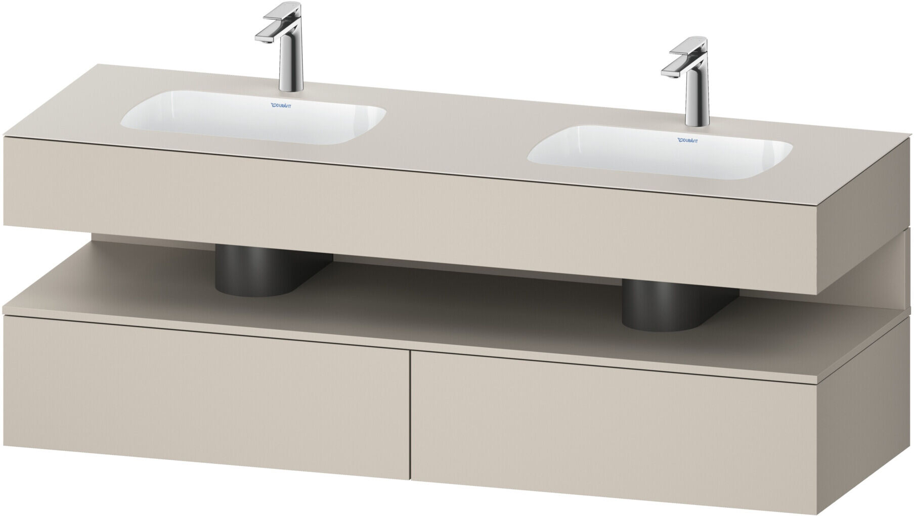 Duravit Einbauwaschtisch-Möbel-Set Qatego 160x55x60cm, Kon-WTU, Nischenb, Tau ma (QA4797091910010)