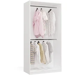 Garderobenschrank OPENO 2W WEISS Modular Regal mit 2 Kleiderstangen für Schlafzimmer