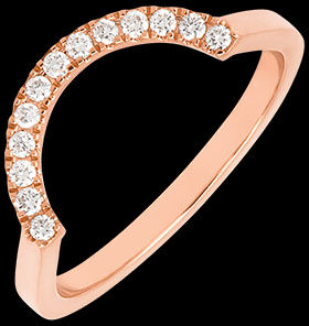 Edenly Contour-Ring mit Diamanten â€“ 18 Karat RosÃ©gold