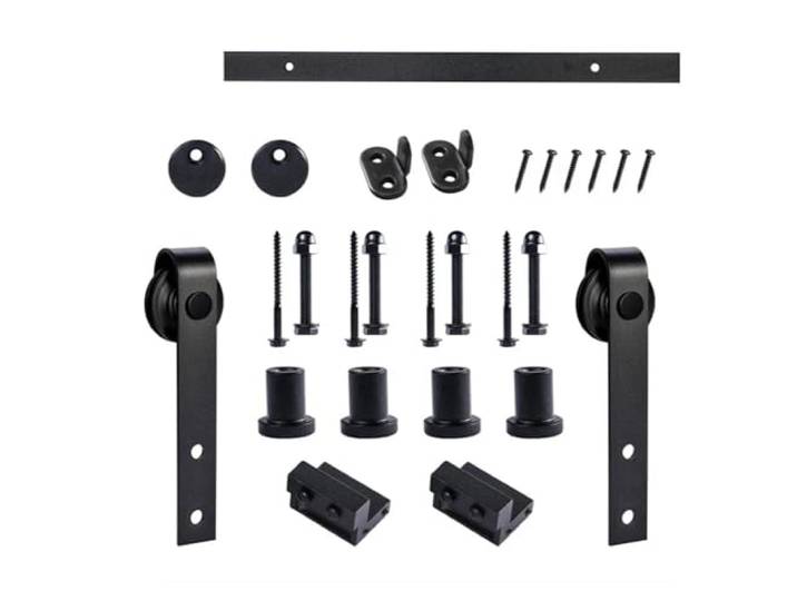 1,5 M/1,83 M/2 M Schiebe-Scheunentor-Hardware, Rollenschienen-Set For Schrank, Schiebetürbeschläge, Türsystem(1.5M)