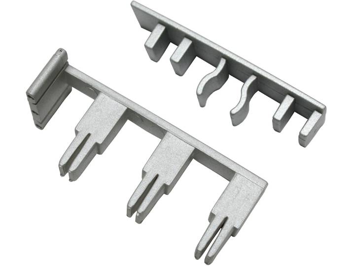 Gardinenstangen-Endstück GARDINIA mit Ausklinkung 3-läufig Gr. 1, silber (silberfarben), 1 Stk., Gardinenstangenendstücke, Gardinenstangen-Endstück, Serie Flächenvorhang-Technik Atlanta 3-läufig