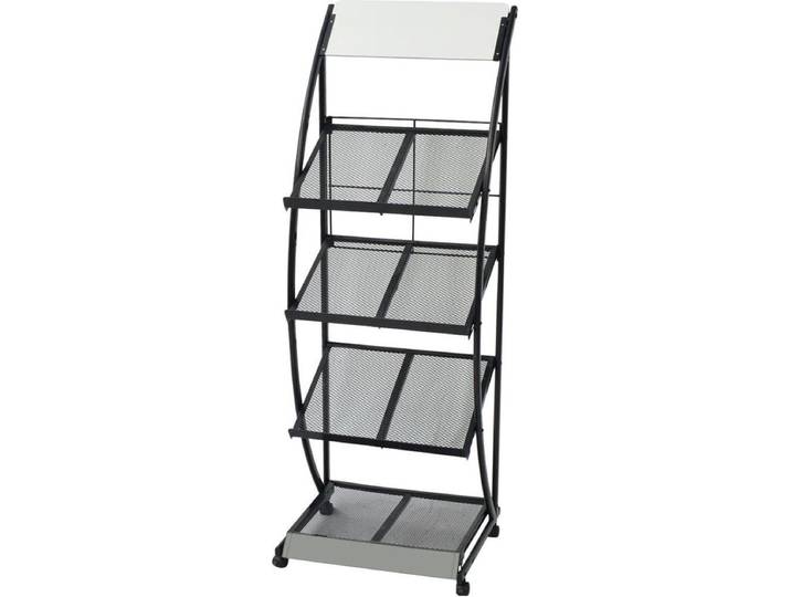 vidaXL - Tijdschriftenrek - zwart - en - wit - 47x40x134 - cm - A4