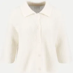 Cardigan mit Polokragen Weiß M